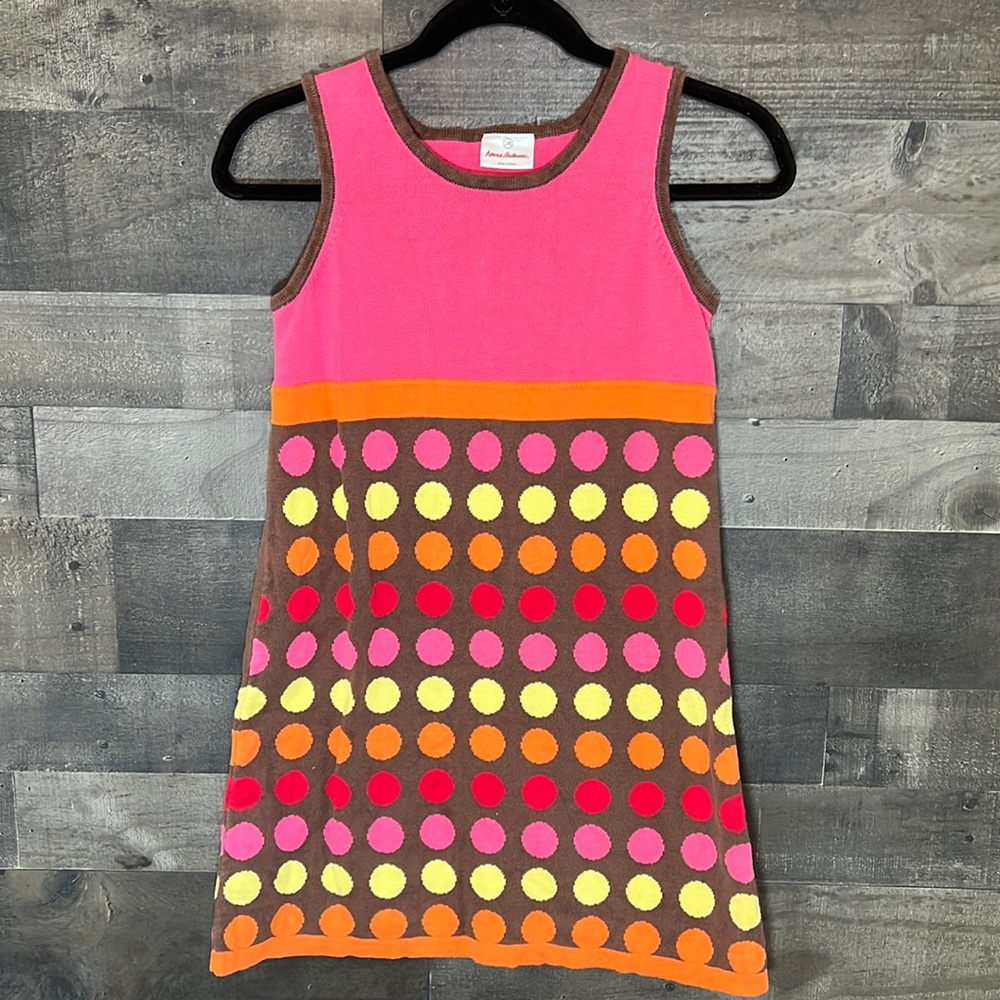 Hanna Anderson Pink and Brown With Polkadots Dress